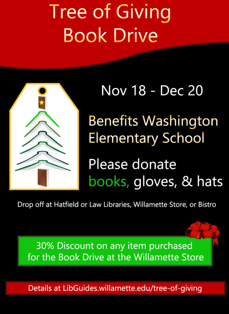 Tree of Giving book drive poster