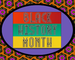 colorful graphic with the words black history month